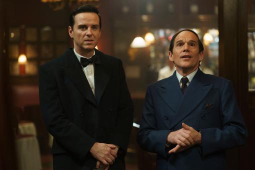 Richard Rodgers (Andrew Scott) und Lorenz Hart (Ethan Hawke) in Sony Pictures’ BLUE MOON  © 2026 Sony Pictures Filmverleih GmbH